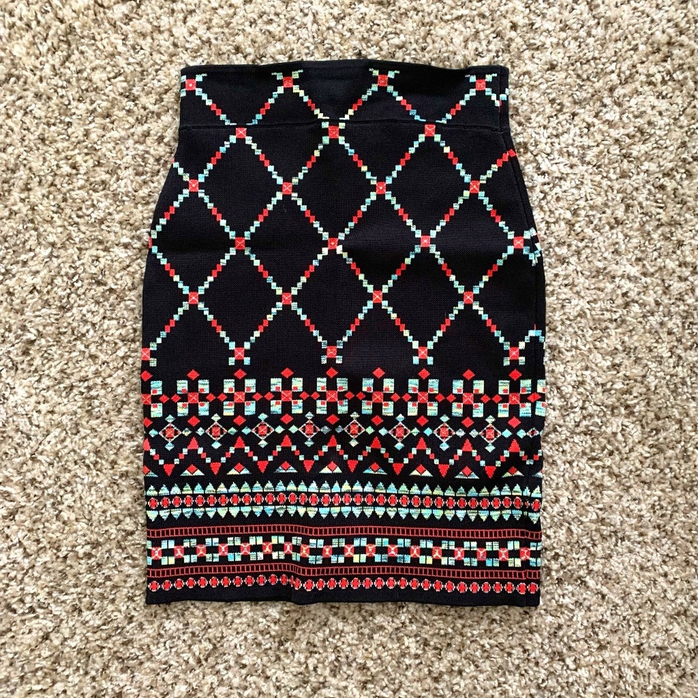 BCBGMaxAzria Aztec Print Skirt